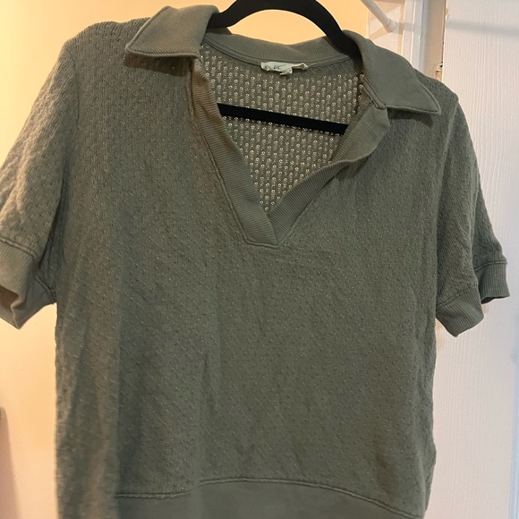 Madewell Collared Pointelle Sweater Tee Size small - Picture 5 of 7